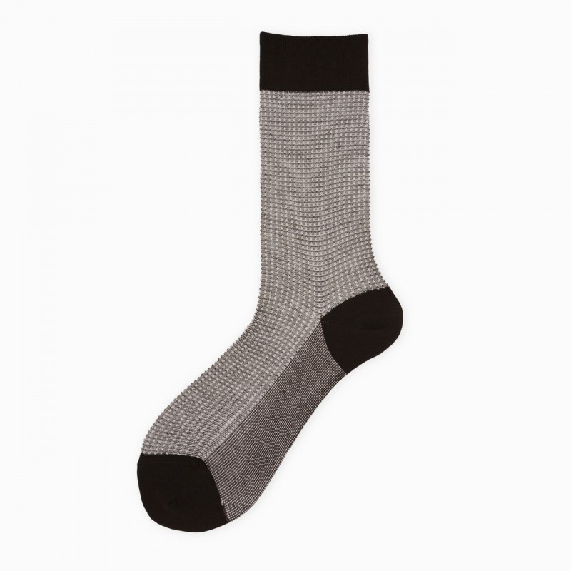 Calza corta uomo in cotone links jacquard punteggiato Darlot